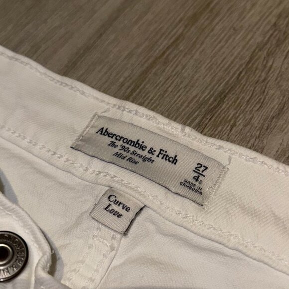 Abercrombie & Fitch Women's White Straight Leg Jeans 27short - Picture 7 of 8